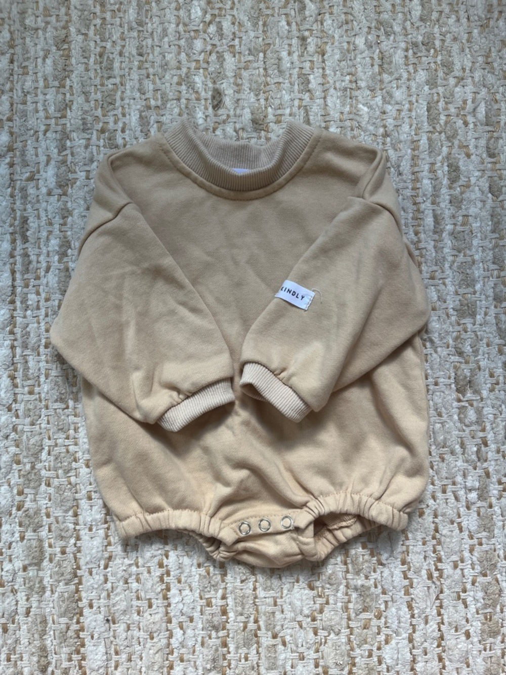 Neutral Beige Baby Romper Sweatshirt